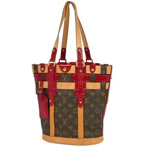 Louis Vuitton Neo Bucket Monogram Red Tote Shoulder Bag Brown Rouge